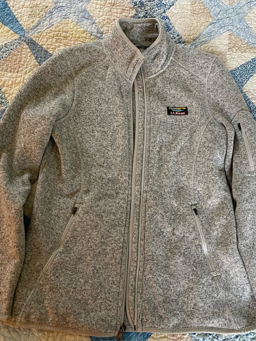 L.L. Bean Heather Gray Full-Zip Fleece Jacket Small Regular